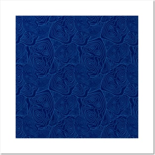 Topographic Map Pattern Blue Version Posters and Art